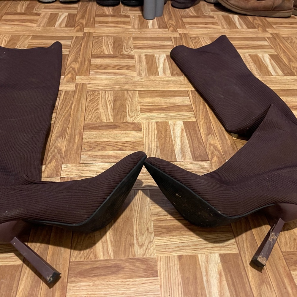 Thigh high boots worn once.